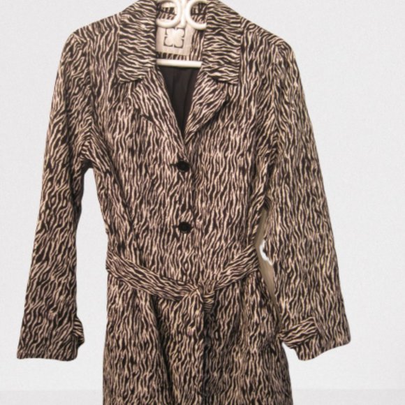 Liz Claiborne Animal Print Coat Medium - Picture 1 of 8